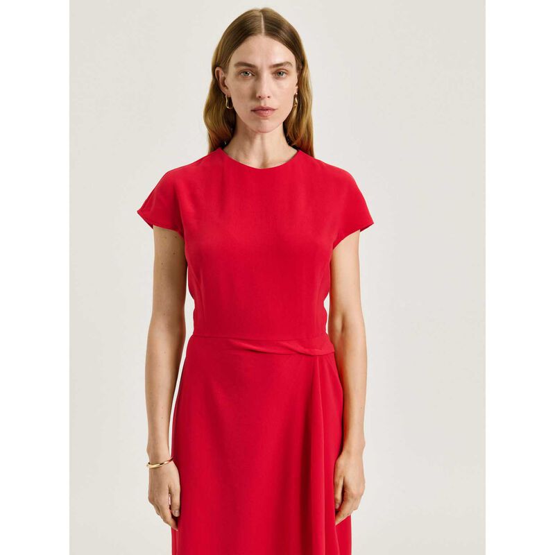Veronika Maine Double Crepe Cap Sleeve Midi Dress image number 3